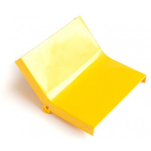 Крышка внутреннего изгиба 45° оптического лотка 120 мм, желтая