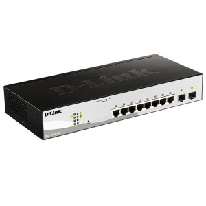 Коммутатор D-Link DGS-1210-10/FL1A, L2 Managed Switch with  8 10/100/1000Base-T ports and 2 1000Base-X SFP ports.8K Mac address, 802.3x Flow Control, 256 of 802.1Q VLAN, VID range 1-4094, 802