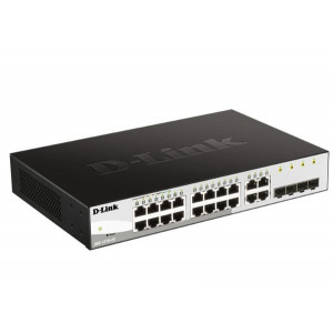 Коммутатор D-Link DGS-1210-20/FL1A, L2 Managed Switch with 16 10/100/1000Base-T ports and 4 100/1000Base-T/SFP combo-ports.8K Mac address, 802.3x Flow Control, 256 of 802.1Q VLAN, VID range 1