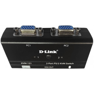 Сетевое оборудование D-Link KVM-121/B1A, 2-port KVM Switch with VGA, PS/2 and Audio ports.Control 2 computers from a single keyboard, monitor, mouse, Supports video resolutions up to 2048 x 1